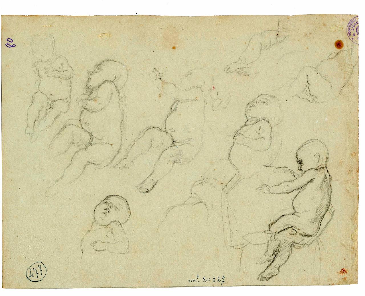 Studi per una "Strage degli Innocenti", scena storica (disegno) di Hayez, Francesco (metà sec. XIX)