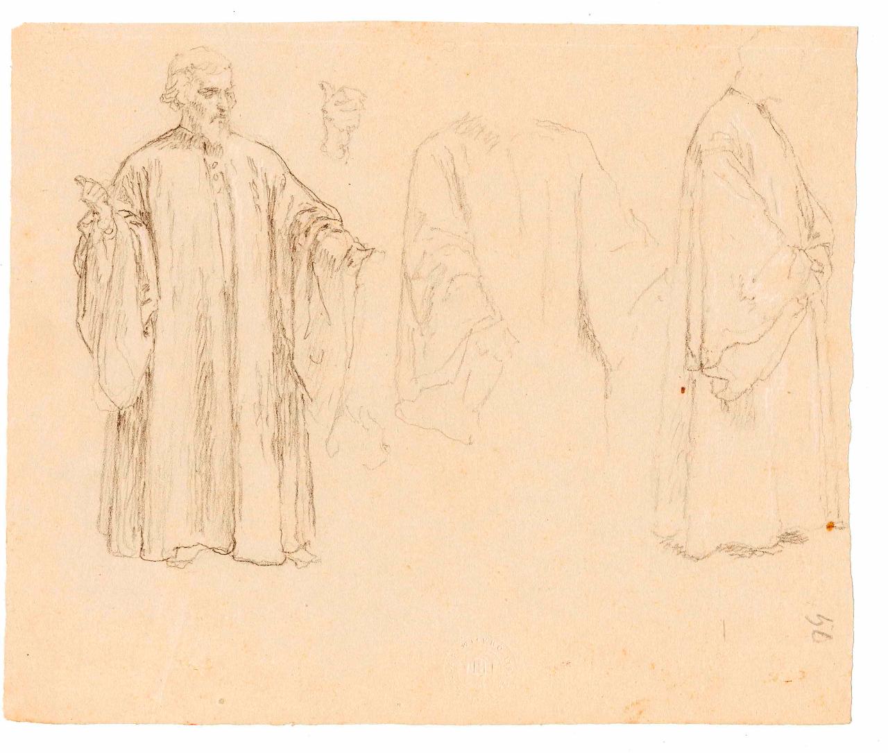 Patrizi veneziani, figure maschili (disegno) di Hayez, Francesco (metà sec. XIX)