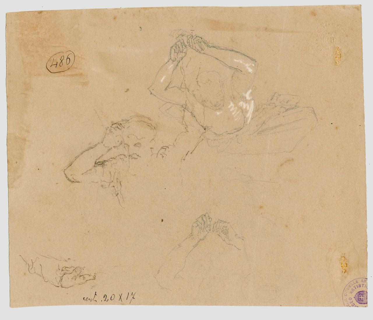 Schizzo di figure, figure (disegno) di Hayez, Francesco (metà sec. XIX)