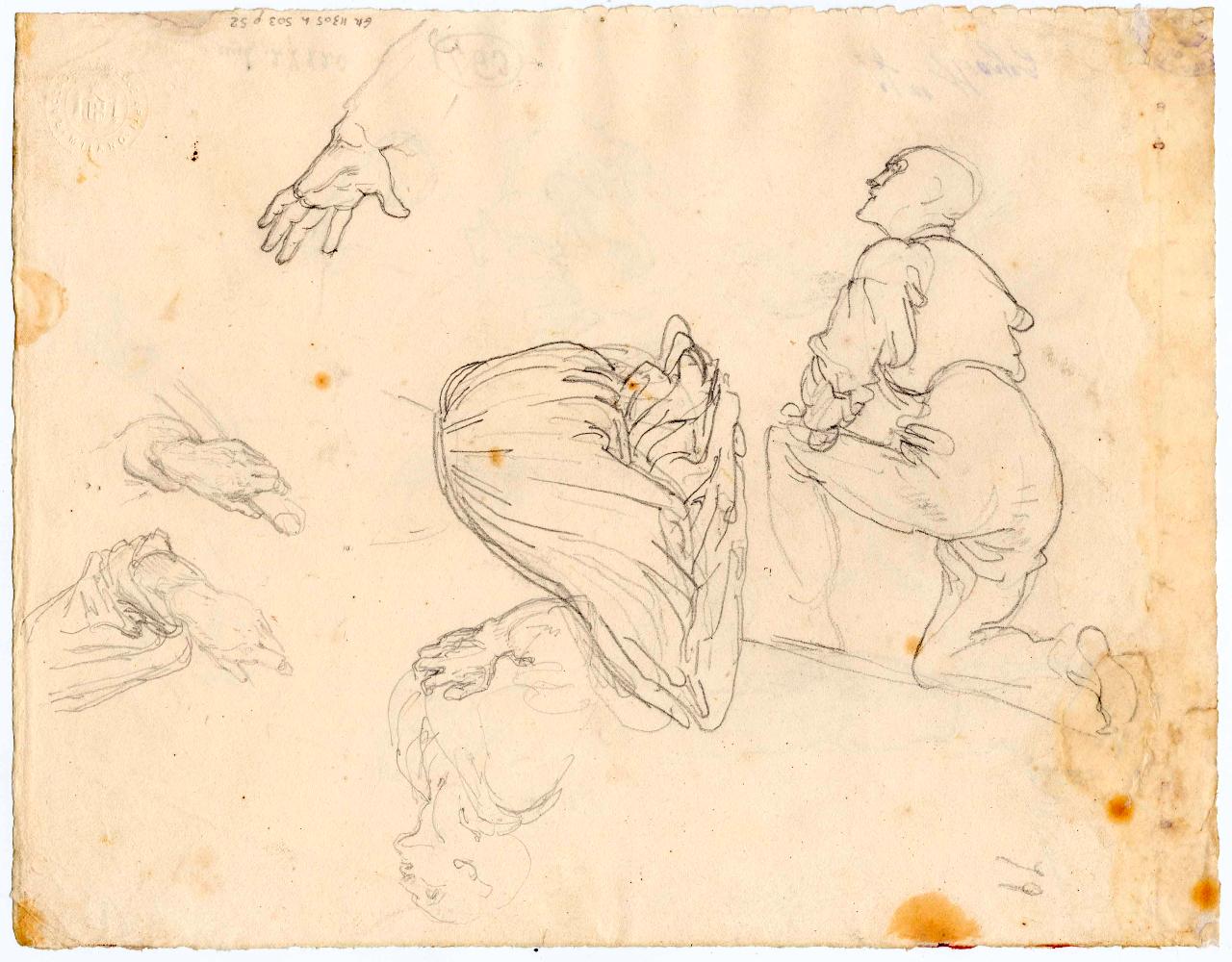 Schizzi vari di figura, figure (disegno) di Hayez, Francesco (metà sec. XIX)