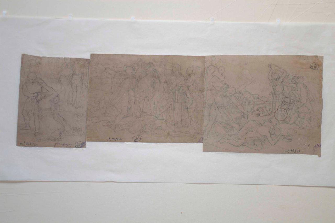 Studio per "Distruzione del Tempio di Gerusalemme", Distruzione del Tempio di Gerusalemme (disegno) di Hayez, Francesco (metà sec. XIX)
