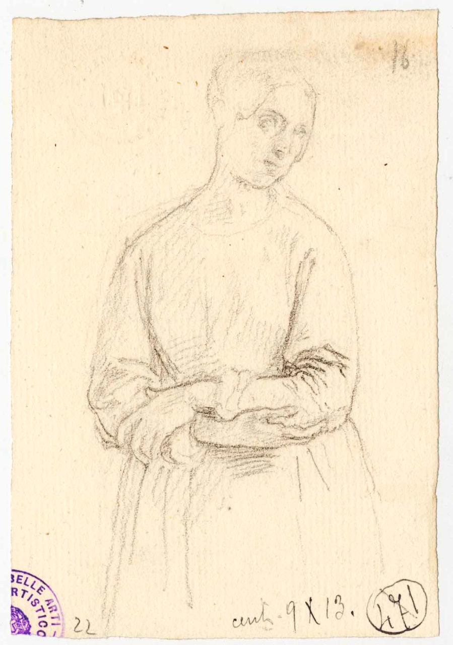 Figurina di donna, figura femminile (disegno) di Hayez, Francesco (metà sec. XIX)