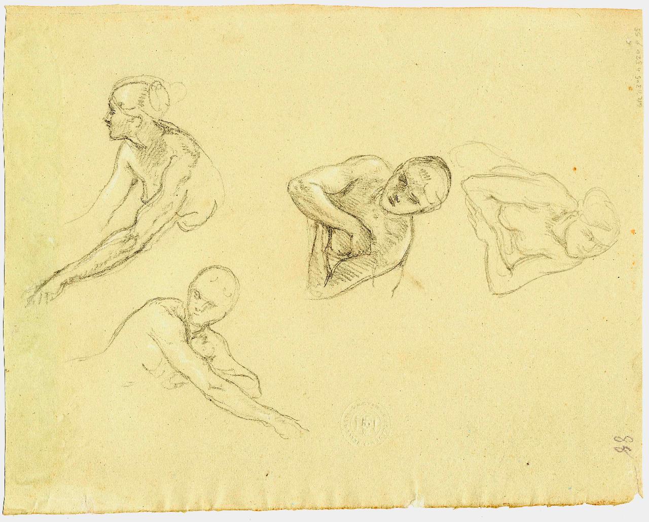 Studi di mezze figure femminili, figure femminili (disegno) di Hayez, Francesco (metà sec. XIX)
