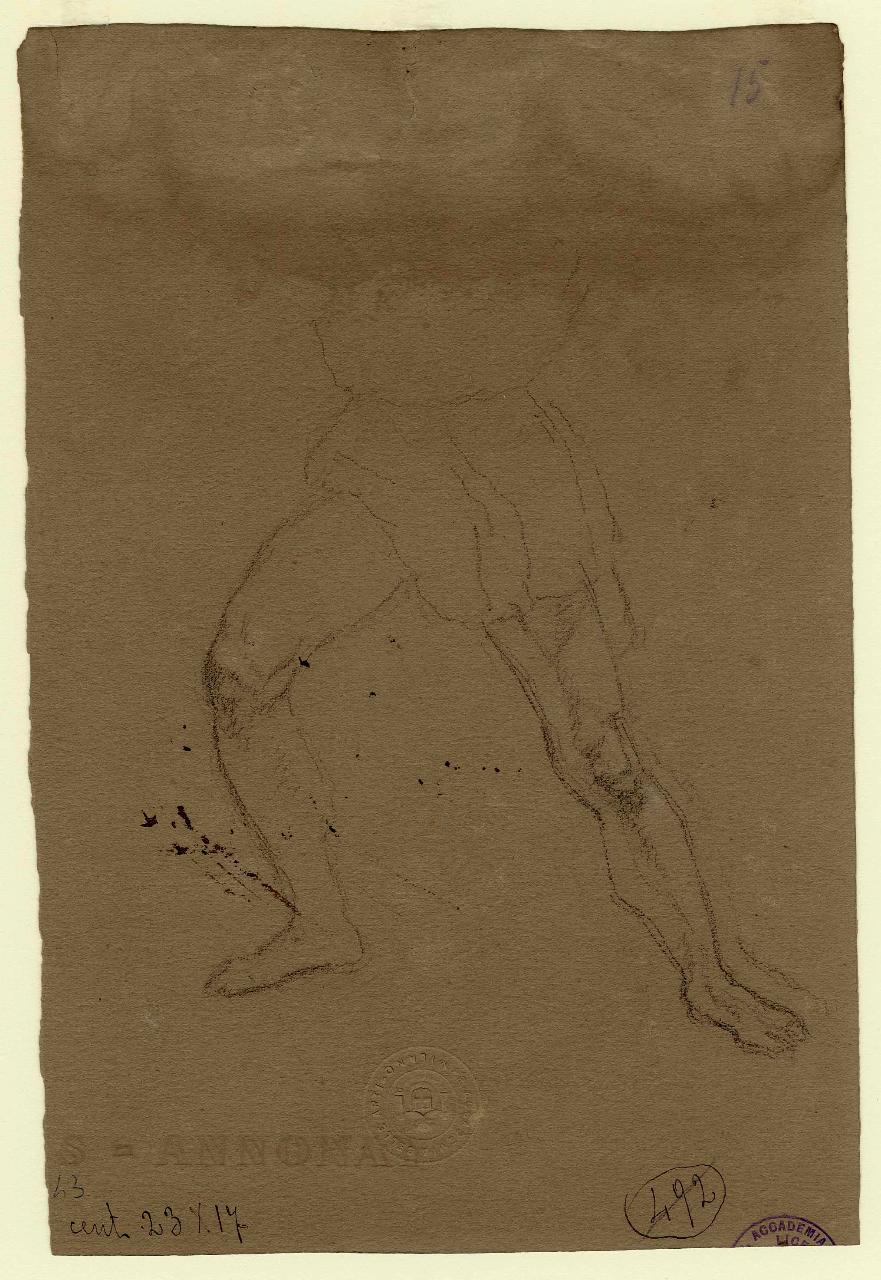 Studi di figure virili (arti inferiori), figure maschili (disegno) di Hayez, Francesco (metà sec. XIX)