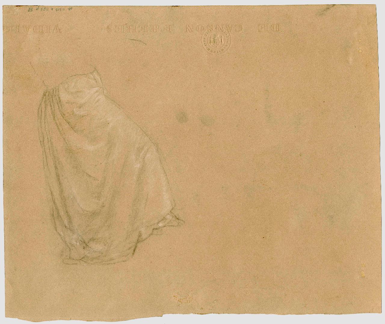 Studio di panneggio, panneggio (disegno) di Hayez, Francesco (metà sec. XIX)