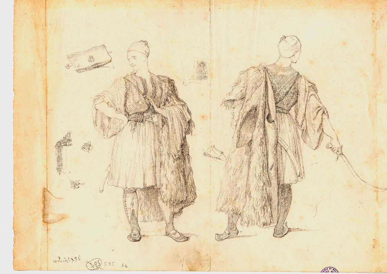 Studio di costumi orientali/ Studio di costumi orientali, costumi orientali | costumi orientali (disegno) di Hayez, Francesco (metà sec. XIX)