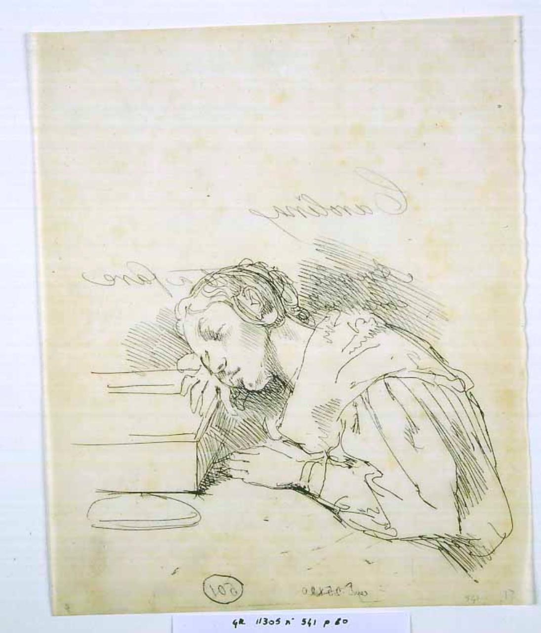 "Amico, Carolina avendo a fare con voi...", figura femminile (disegno) di Hayez, Francesco (metà sec. XIX)