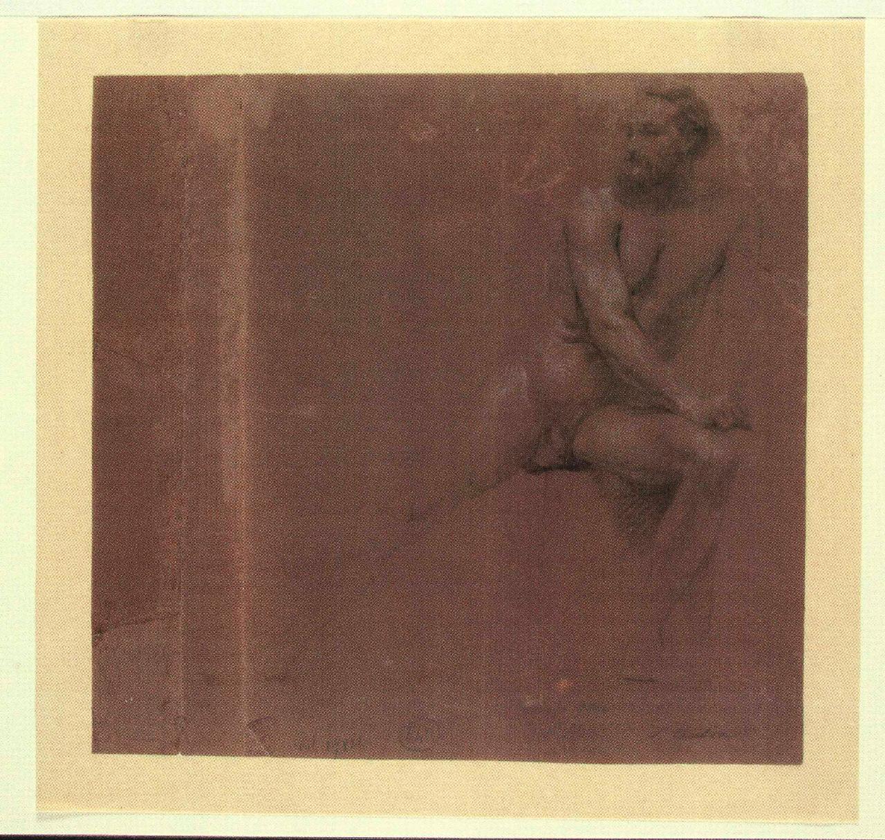 Nudo virile, nudo maschile (disegno) di Rusca, Gerolamo (metà sec. XIX)