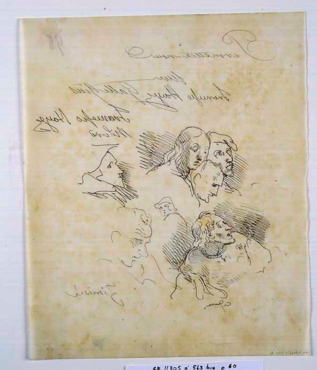 Ritratti maschili, ritratti maschili (disegno) di Hayez, Francesco (metà sec. XIX)