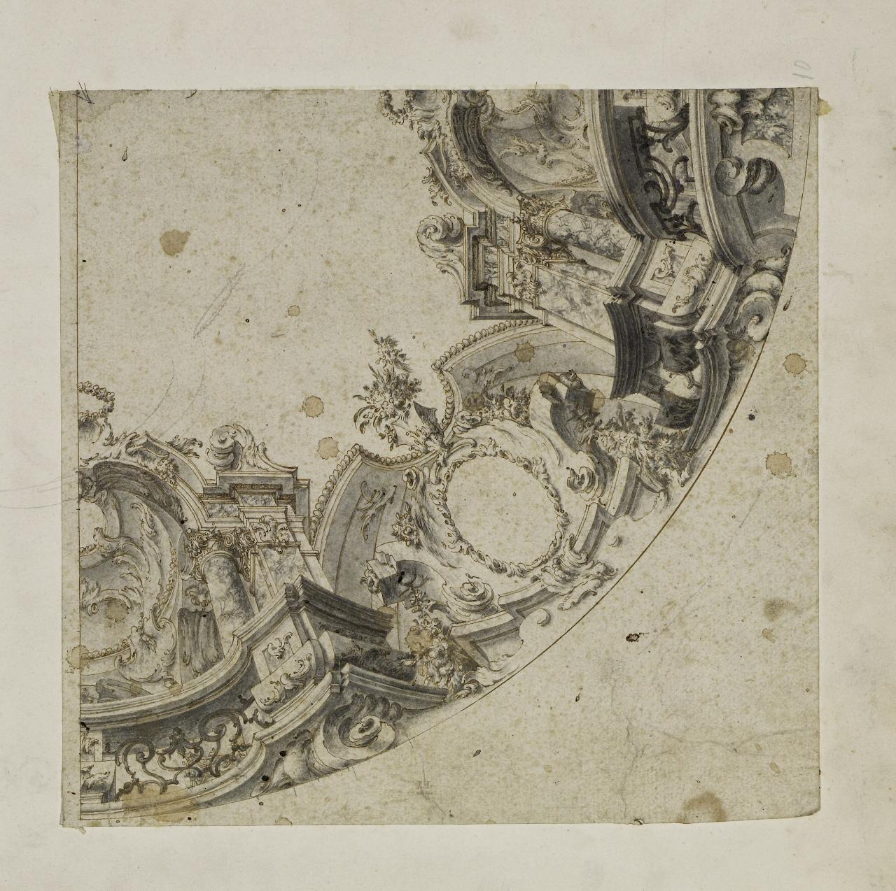 Ornato architettonico (disegno) - Anonimo (prima metà sec. XVIII)