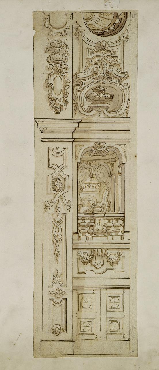 Ornato architettonico (disegno) - Anonimo (prima metà sec. XVIII)