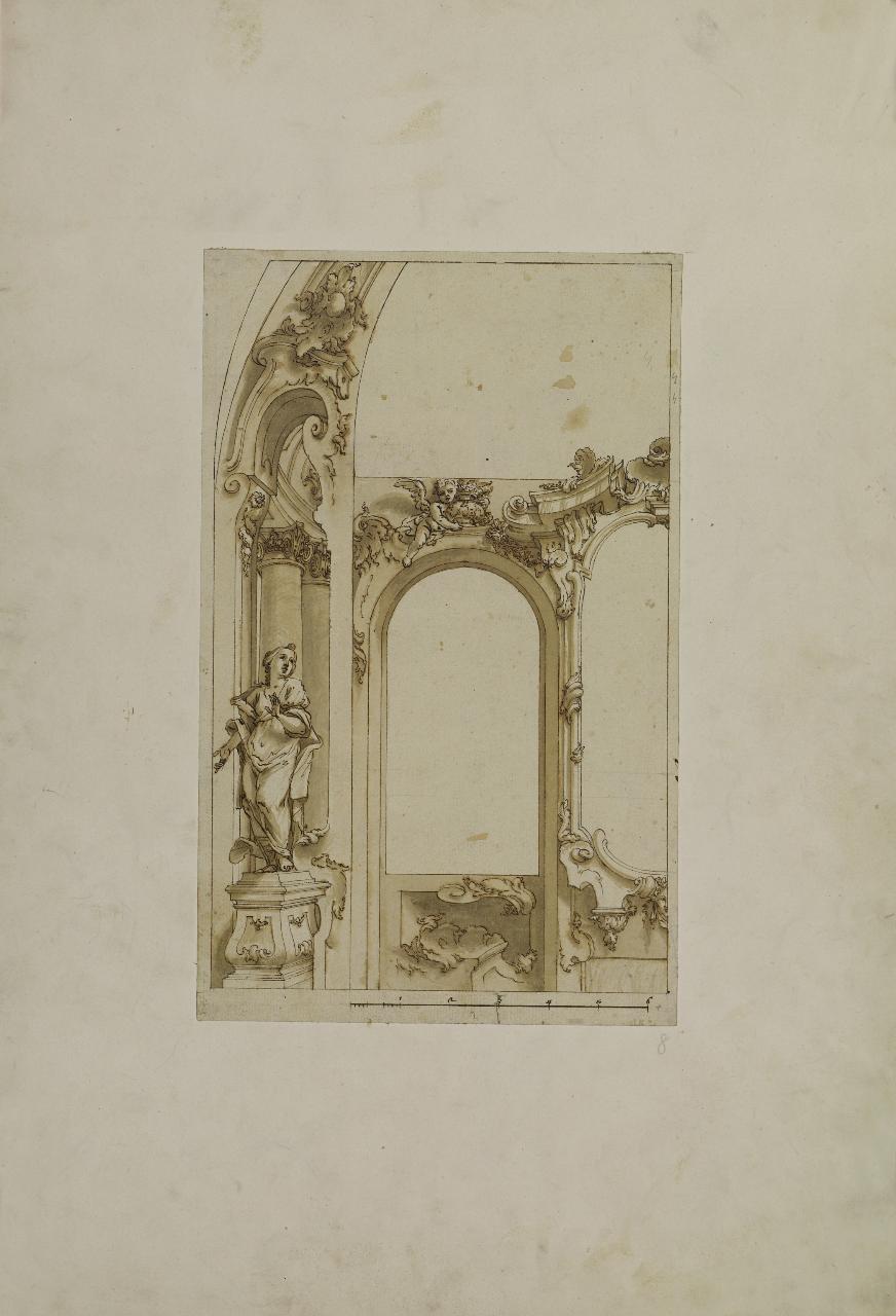 Ornato architettonico (disegno) - Anonimo (prima metà sec. XVII)