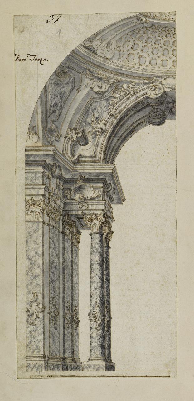 Ornato architettonico (disegno) - Anonimo (prima metà sec. XVIII)