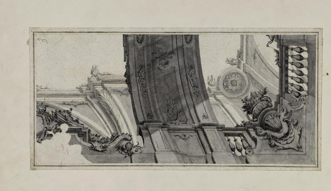 Decorazione per balaustra (disegno) - Anonimo (seconda metà sec. XVIII)