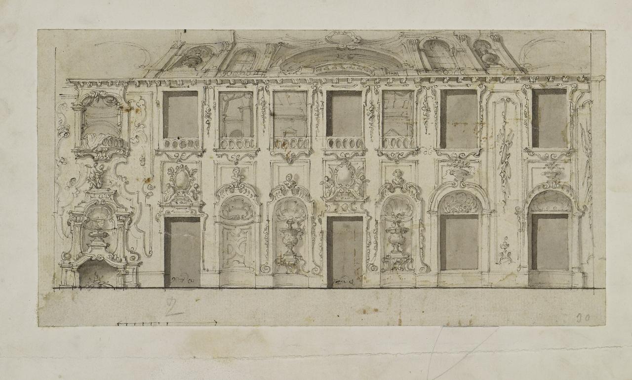 Ornato architettonico (disegno) - Anonimo (prima metà sec. XVIII)