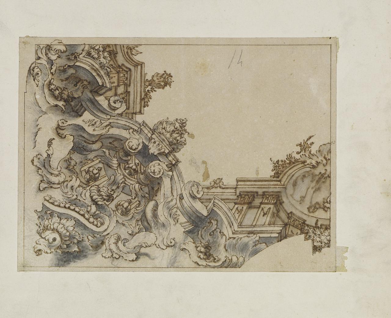 Ornato architettonico (disegno) - Anonimo (seconda metà sec. XVII)