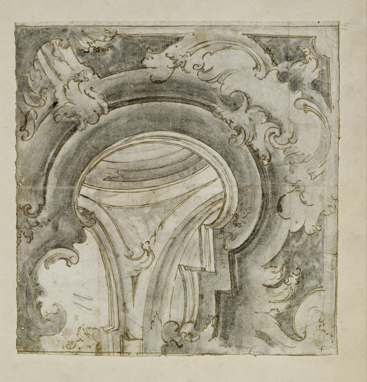 Ornato architettonico (disegno) - Anonimo (seconda metà sec. XVII)