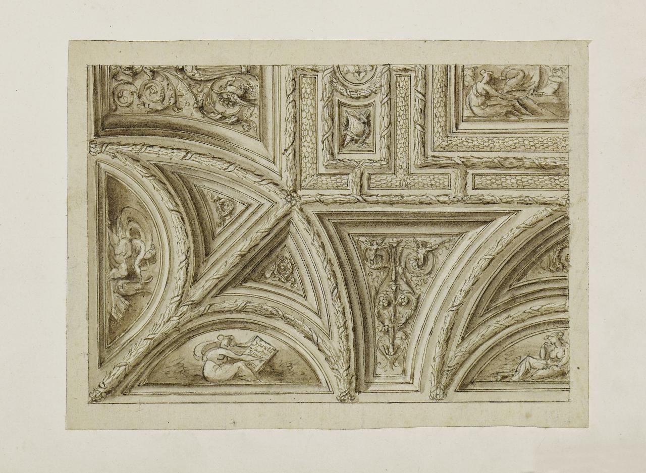 Ornato per soffitto (disegno) - Anonimo (seconda metà sec. XVII)