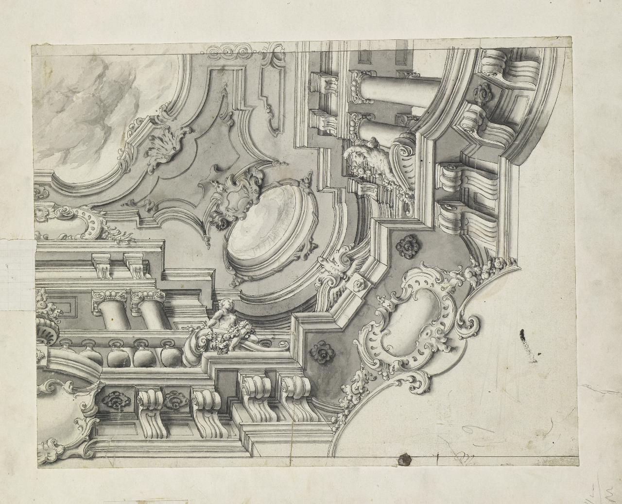 Ornato architettonico (disegno) - Anonimo (seconda metà sec. XVII)