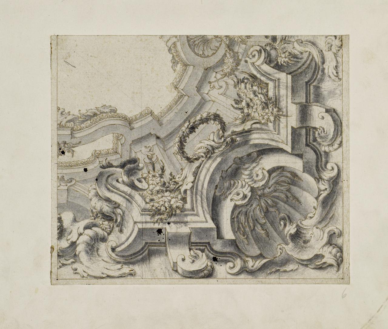 Ornato architettonico (disegno) - Anonimo (prima metà sec. XVIII)