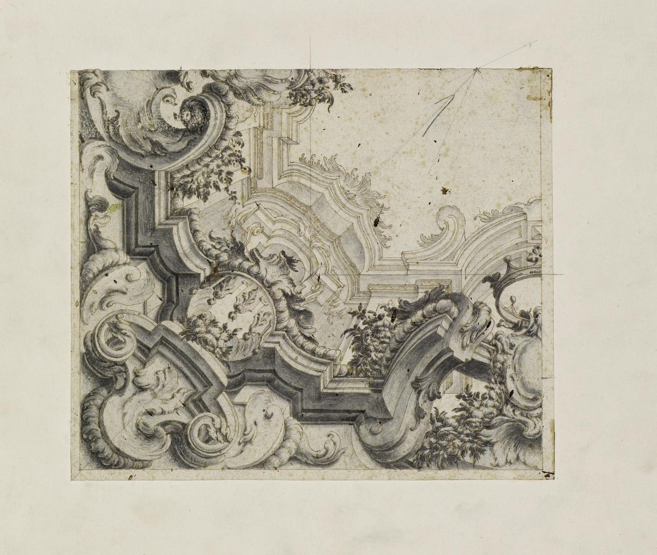 Ornato architettonico (disegno) - Anonimo (prima metà sec. XVIII)