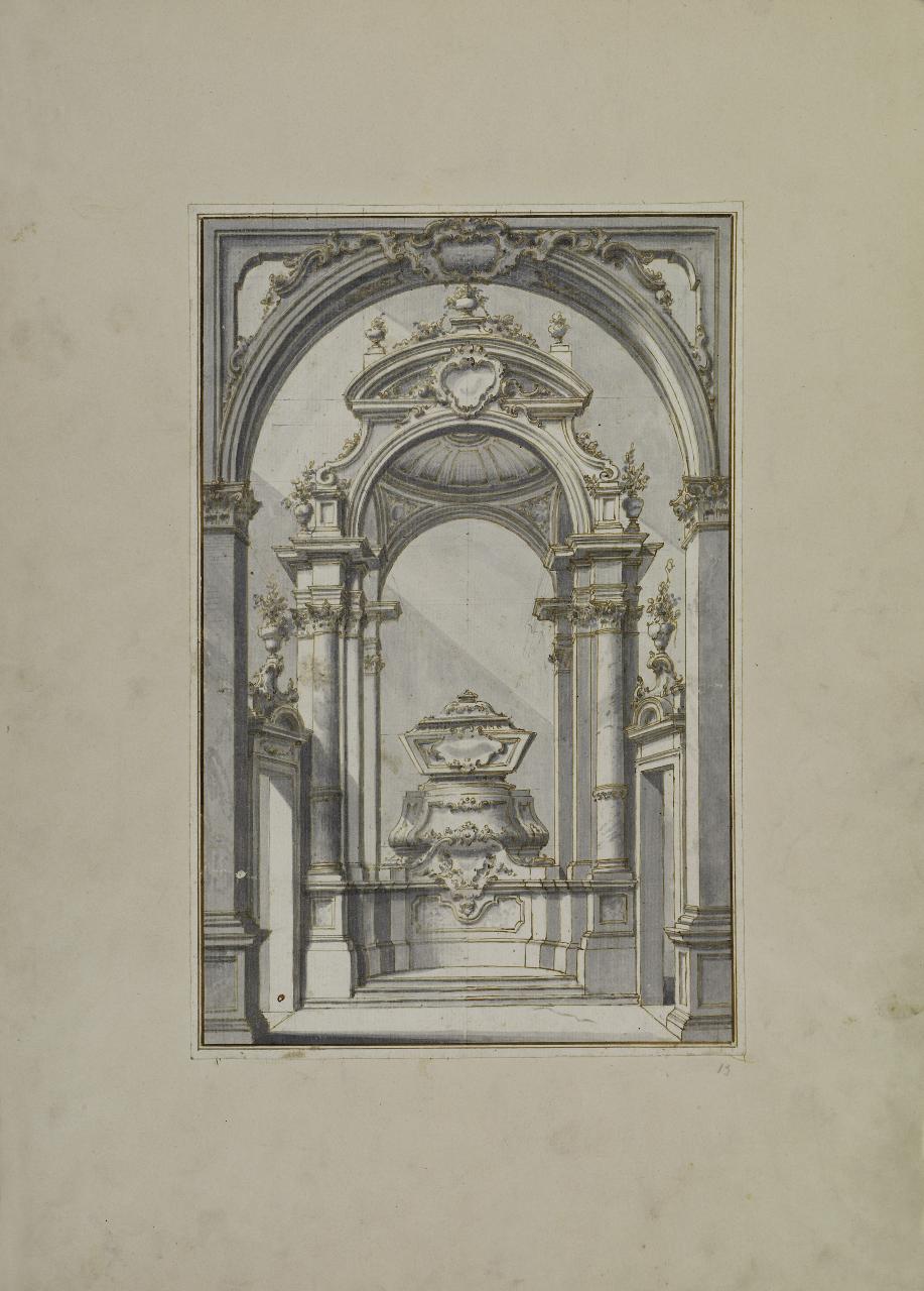 Progetto per altare (disegno) - Anonimo (prima metà sec. XVIII)
