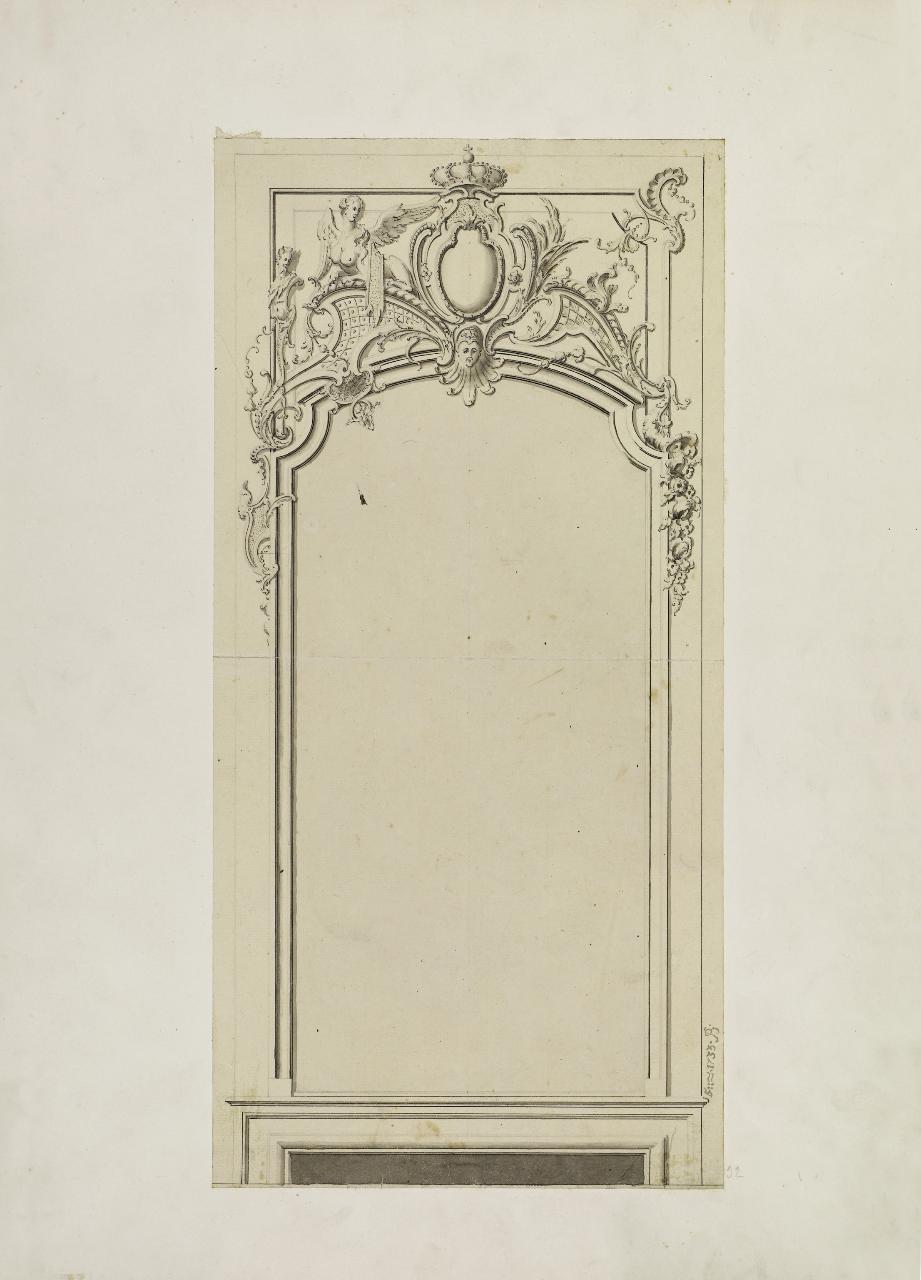 Ornato per cornice (disegno) - Anonimo (prima metà sec. XVIII)