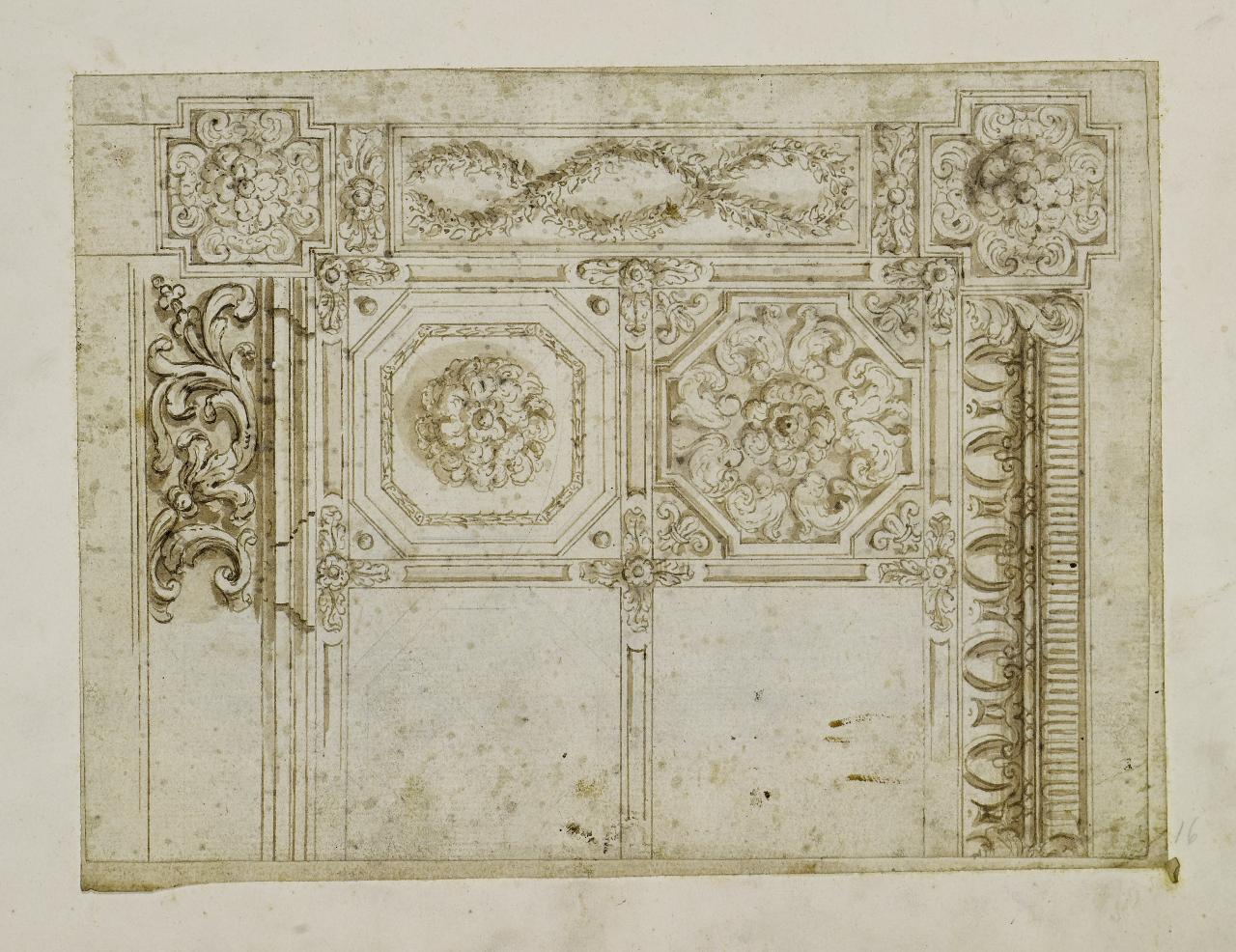 Decorazione per soffitto (disegno) - Anonimo (prima metà sec. XVIII)