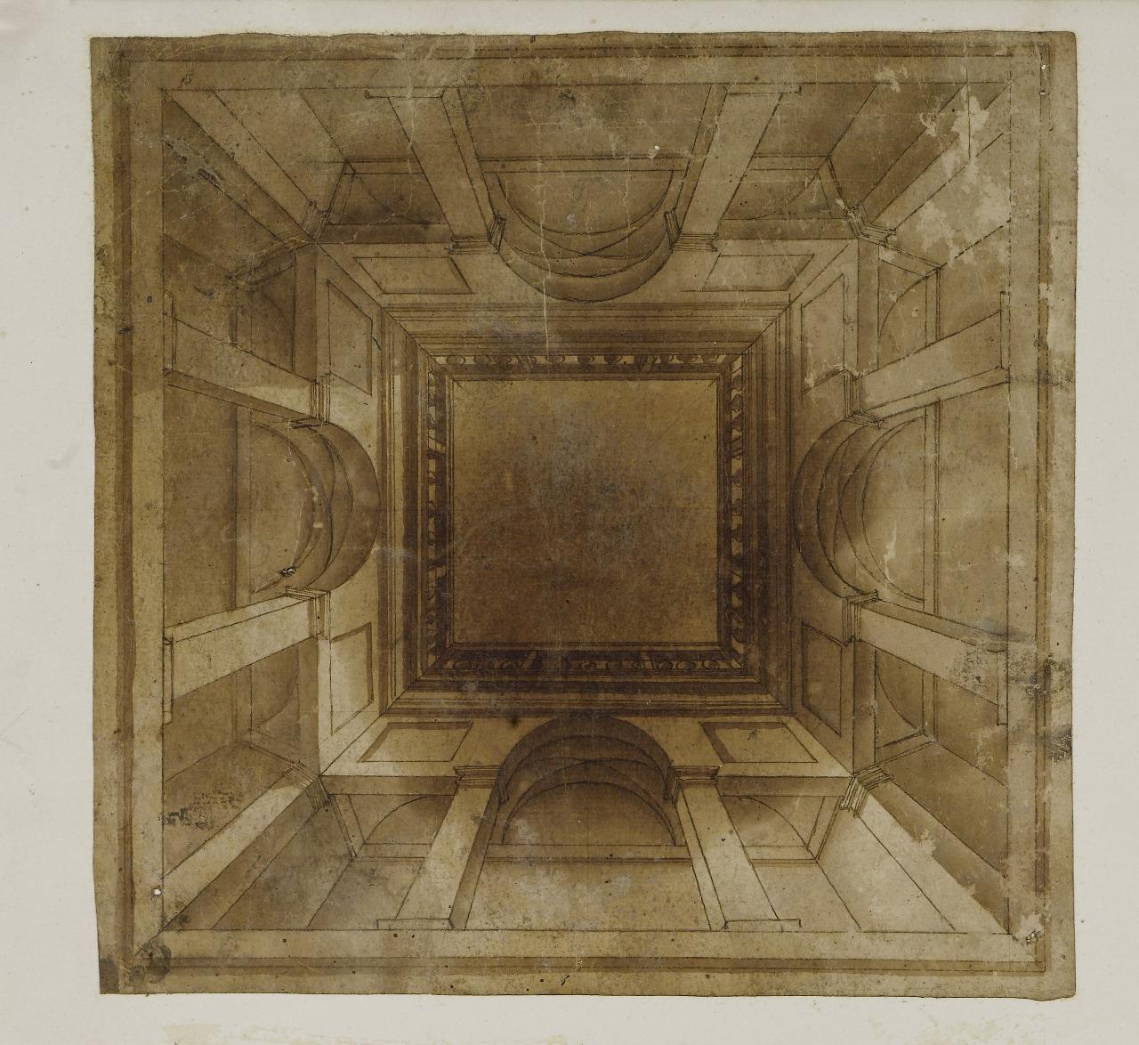 Studio prospettico (disegno) - Anonimo (seconda metà sec. XVI)