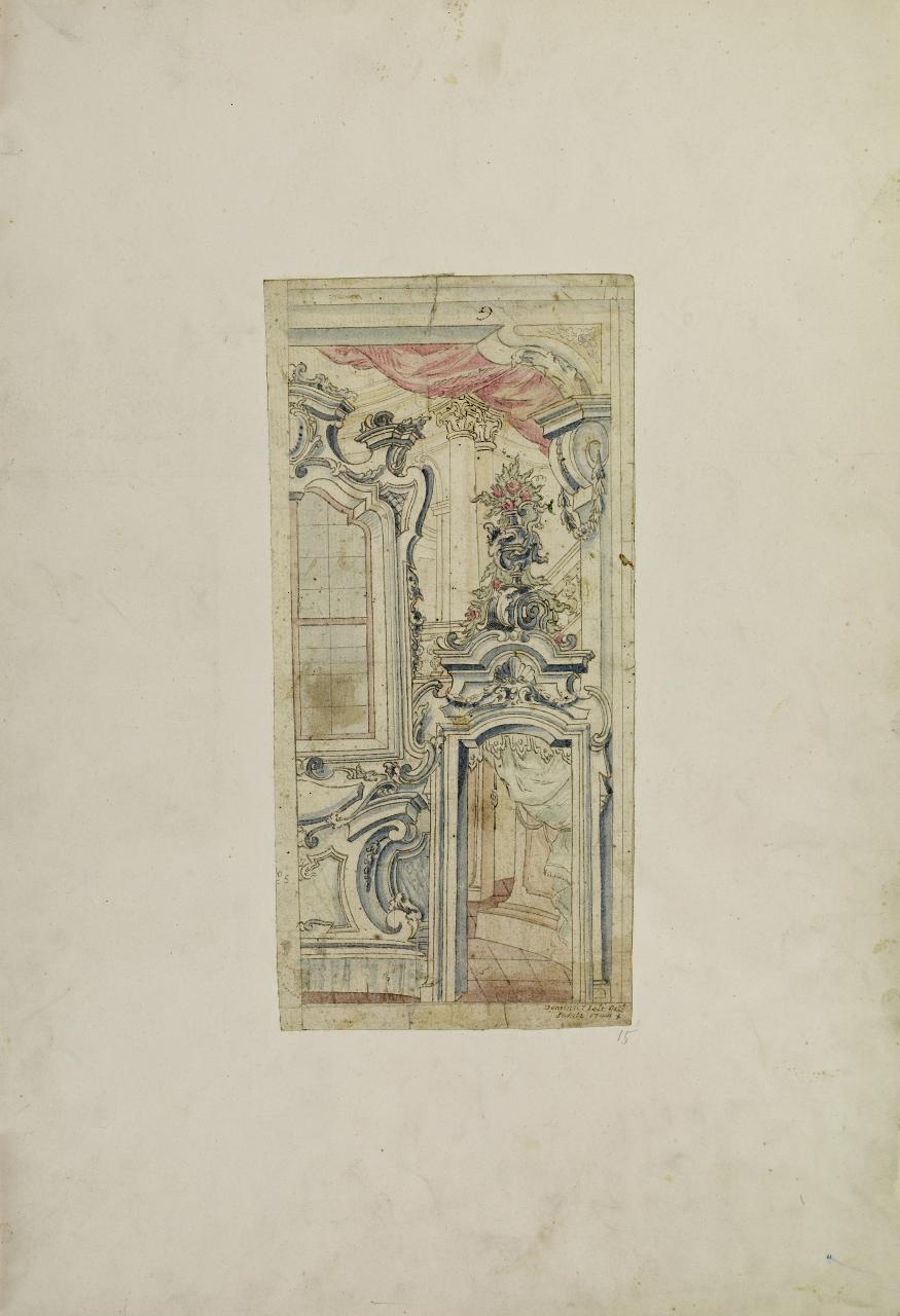Ornato architettonico (disegno) - Anonimo (prima metà sec. XVIII)