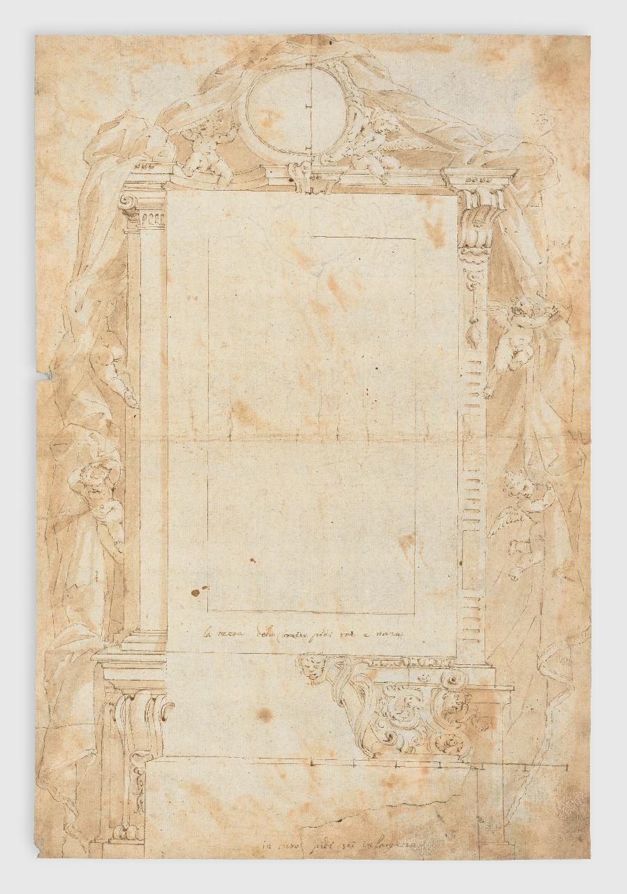 Doppio progetto per cornice (disegno) - Anonimo (seconda metà sec. XVIII)