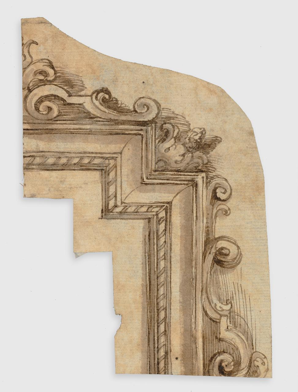 Progetto per cornice, porzione destra (disegno) - Anonimo (prima metà sec. XVIII)