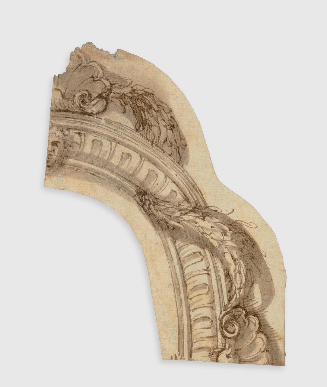 Progetto per cornice, porzione destra (disegno) - Anonimo (prima metà sec. XVIII)