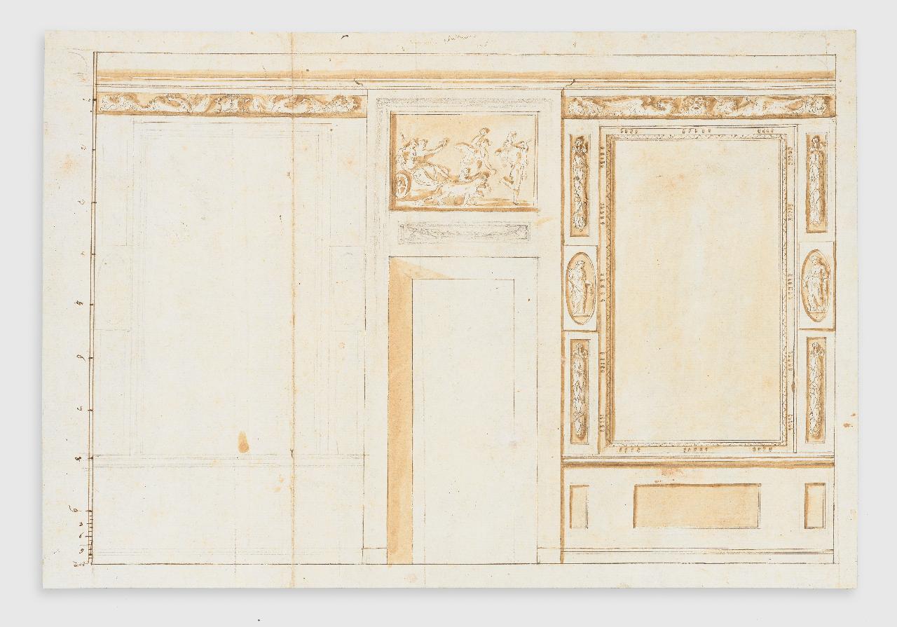 Progetto decorativo per una parete (disegno) - Anonimo (seconda metà sec. XVIII)