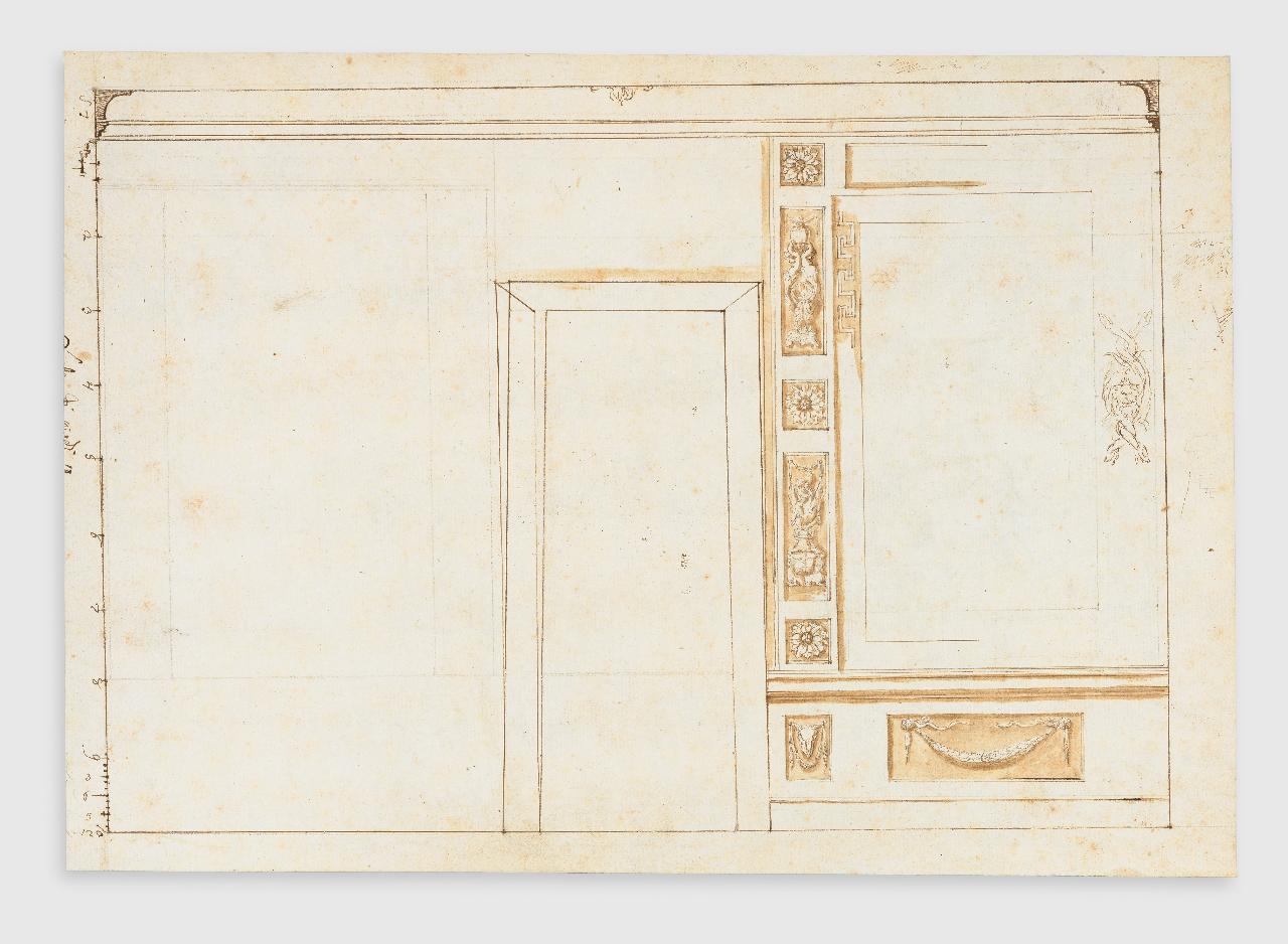 Progetto decorativo per una parete (disegno) - Anonimo (seconda metà sec. XVIII)