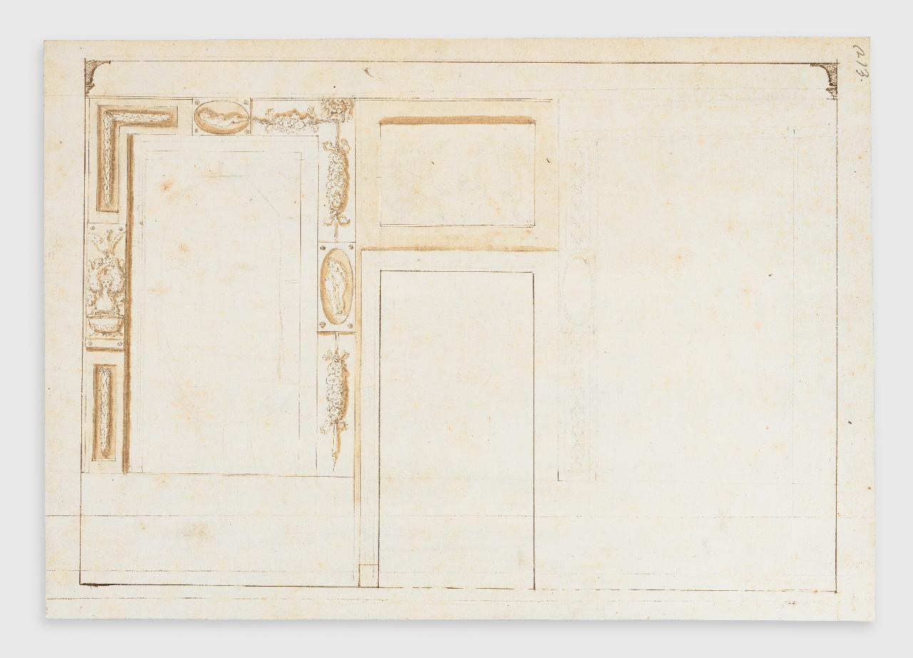 Progetto decorativo per una parete (disegno) - Anonimo (seconda metà sec. XVIII)