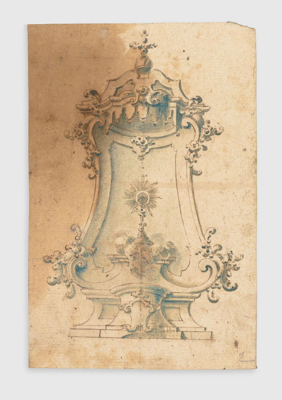 Altare con ostensorio (disegno) - Anonimo (prima metà sec. XVIII)