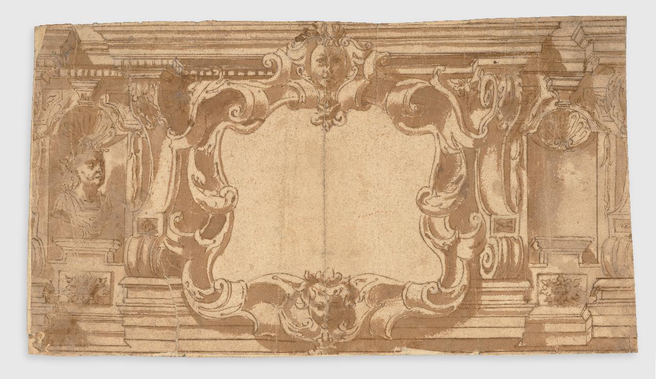 Ornato architettonico (disegno) - Anonimo (seconda metà sec. XVII)