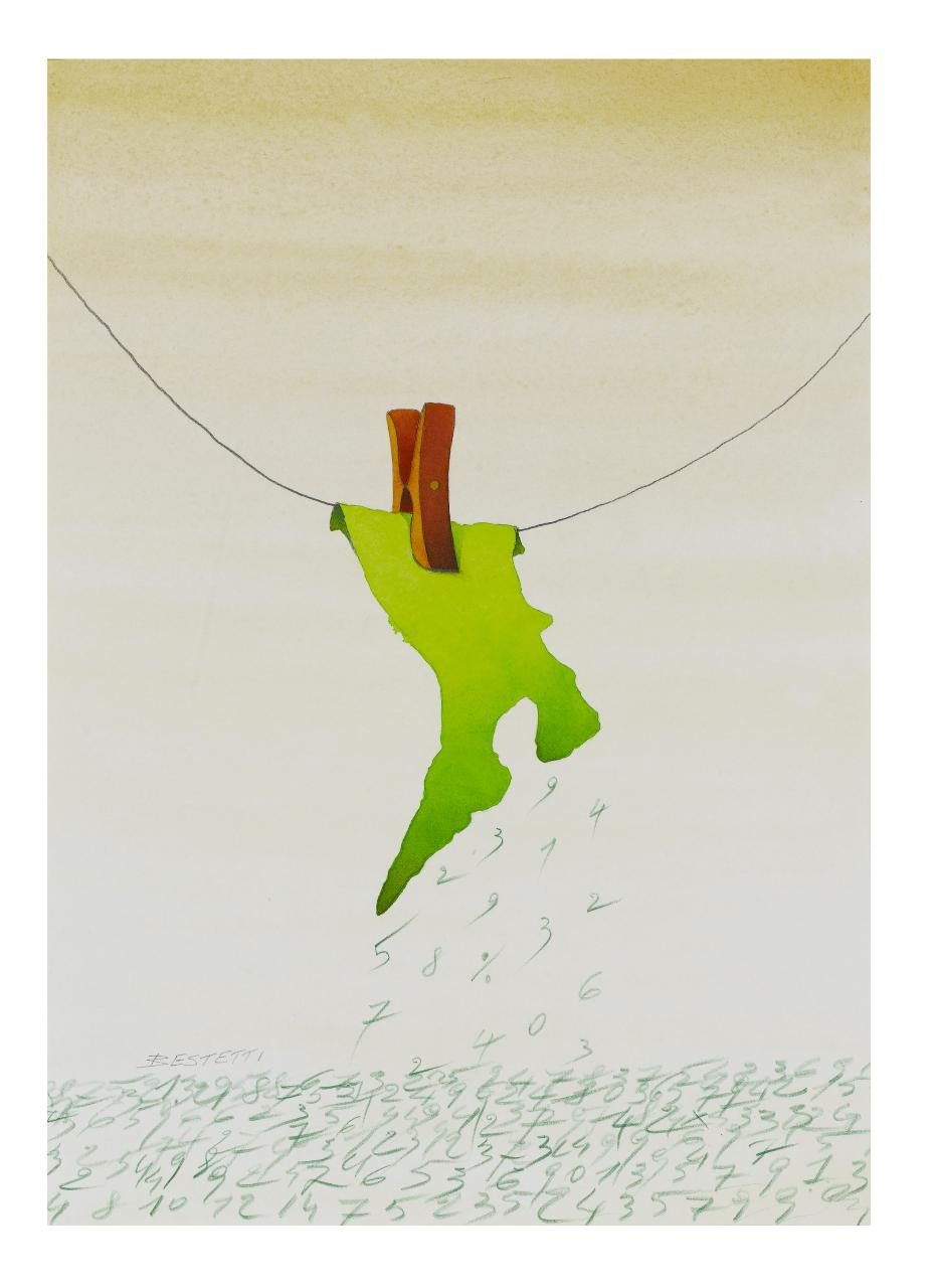 Sud, 1990.Copertina de Il Mondo num. 17, 23/04/1990 (disegno) di Bestetti, Pietro (sec. XX)