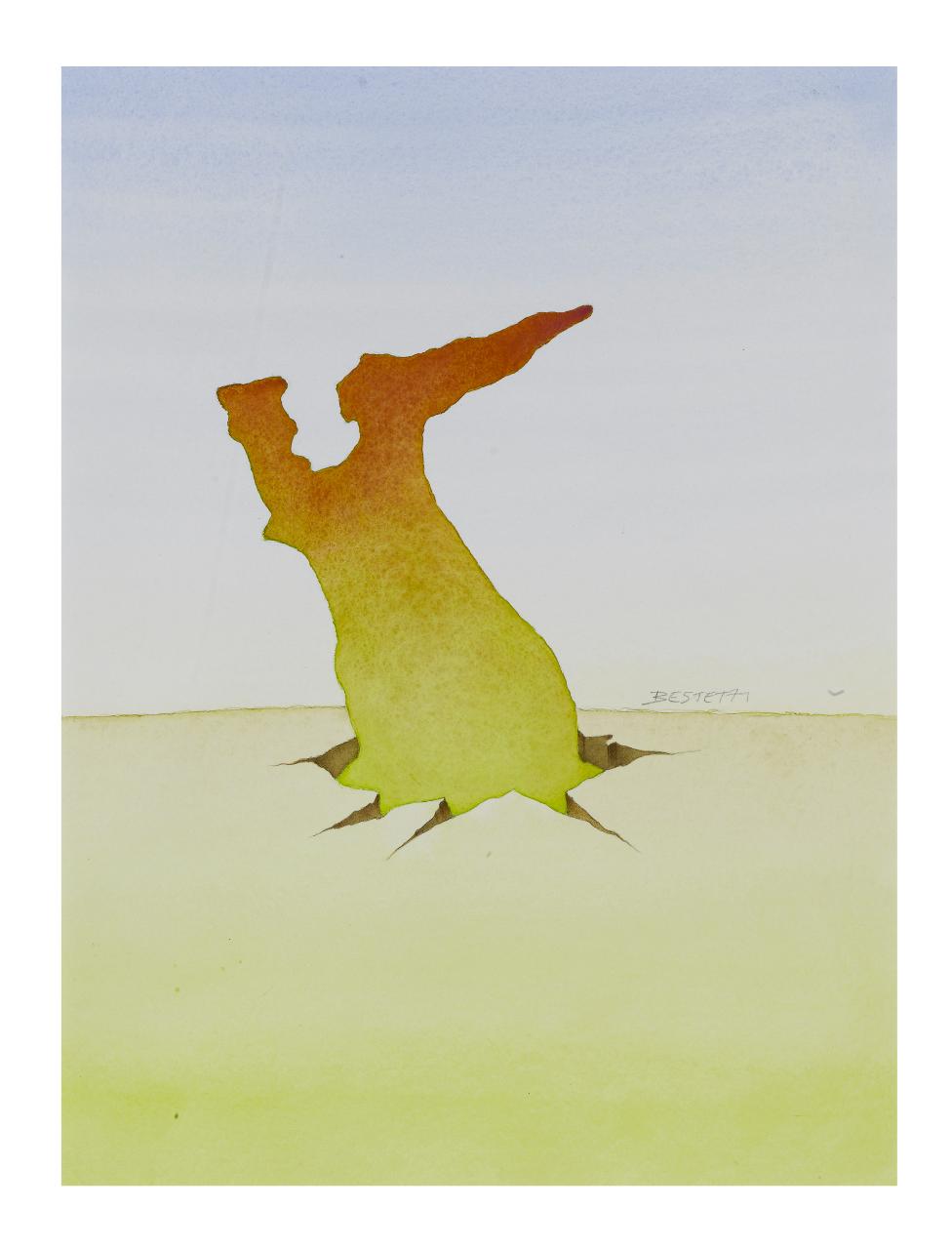 Disoccupazione: sprofondo Nord. Copertina de Il Mondo num. 51/52, 23/12/1991 (disegno) di Bestetti, Pietro (sec. XX)