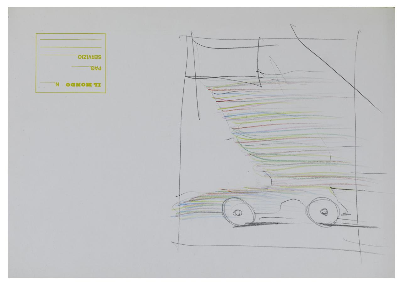 Italia fiorita. Disegno preparatorio per la copertina de Il Mondo num. 7, 18/02/1979 (disegno) di Bestetti, Pietro (sec. XX)