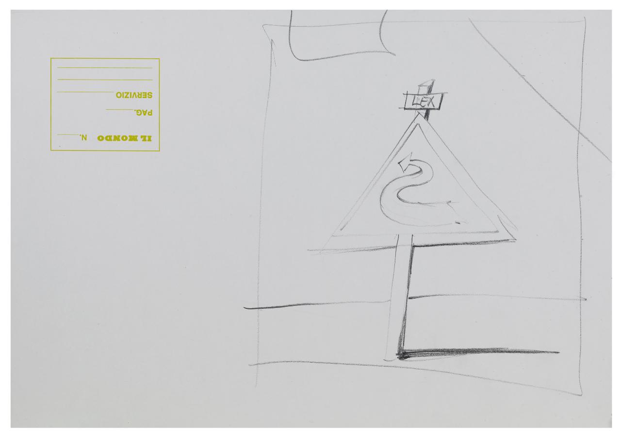 Giustizia all'italiana, 1984. Disegno preparatorio per la copertina de Il Mondo num. 20 14/05/1984 (disegno) di Bestetti, Pietro (sec. XX)