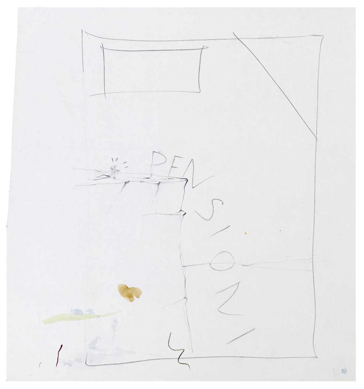Pensione a rischio. Disegno preparatorio della copertina de Il Mondo num. 40 01/10/1984 (disegno) di Bestetti, Pietro (sec. XX)