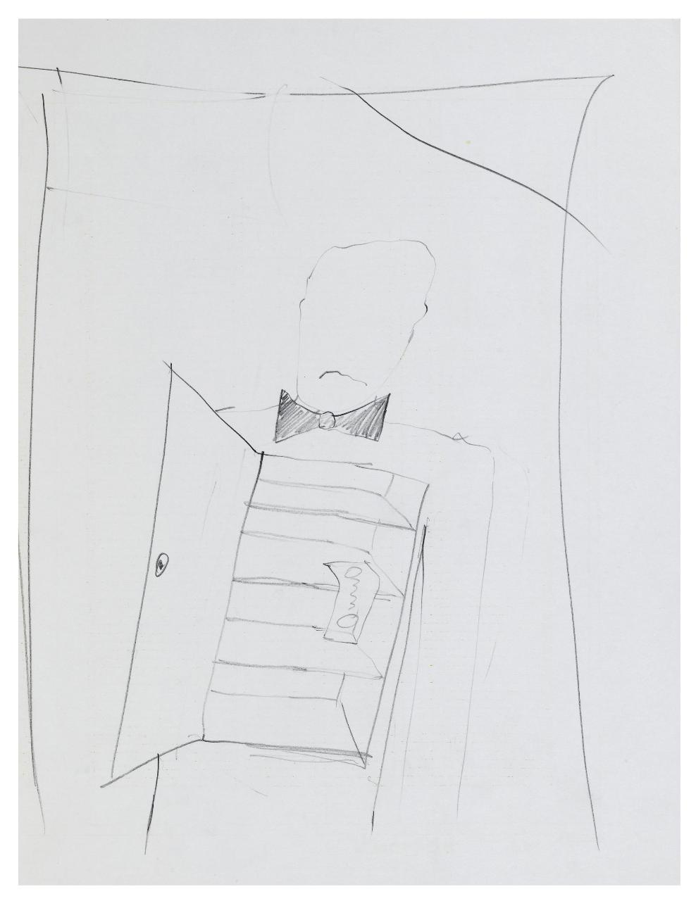 Pensione a rischio. Disegno preparatorio della copertina de Il Mondo num. 40 01/10/1984 (disegno) di Bestetti, Pietro (sec. XX)