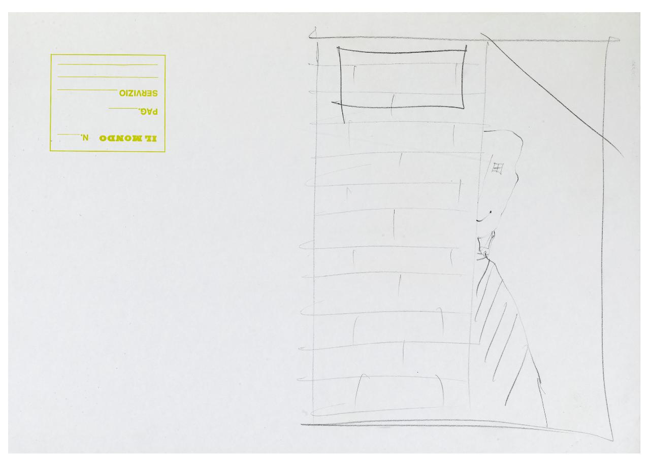 Che affare il condono. Disegno preparatorio della copertina de Il Mondo num. 43, 22/10/1984 (disegno) di Bestetti, Pietro (sec. XX)