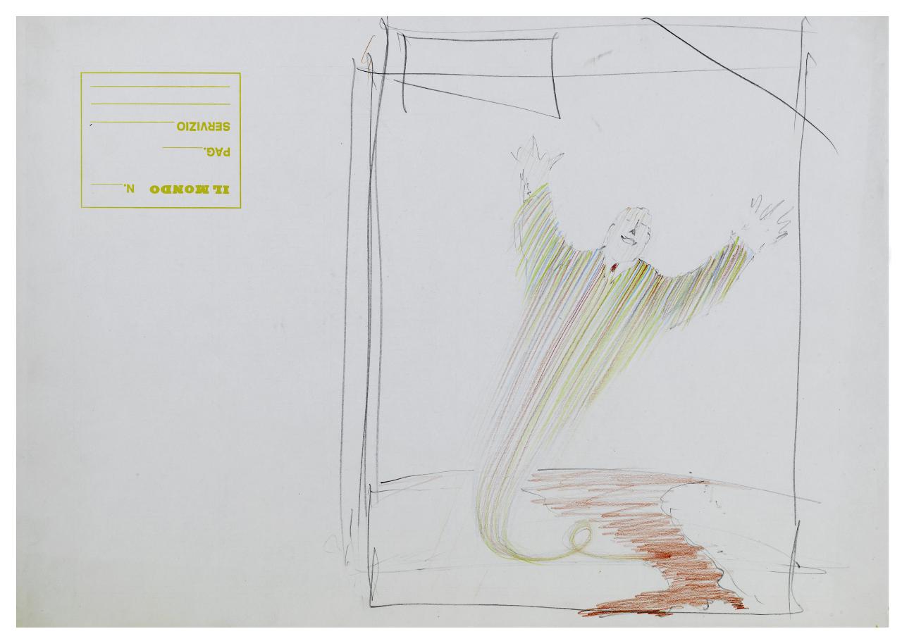 I soldi valgono di più. Disegno preparatorio per la copertina de Il Mondo num. 45, 05/11/1984 (disegno) di Bestetti, Pietro (sec. XX)