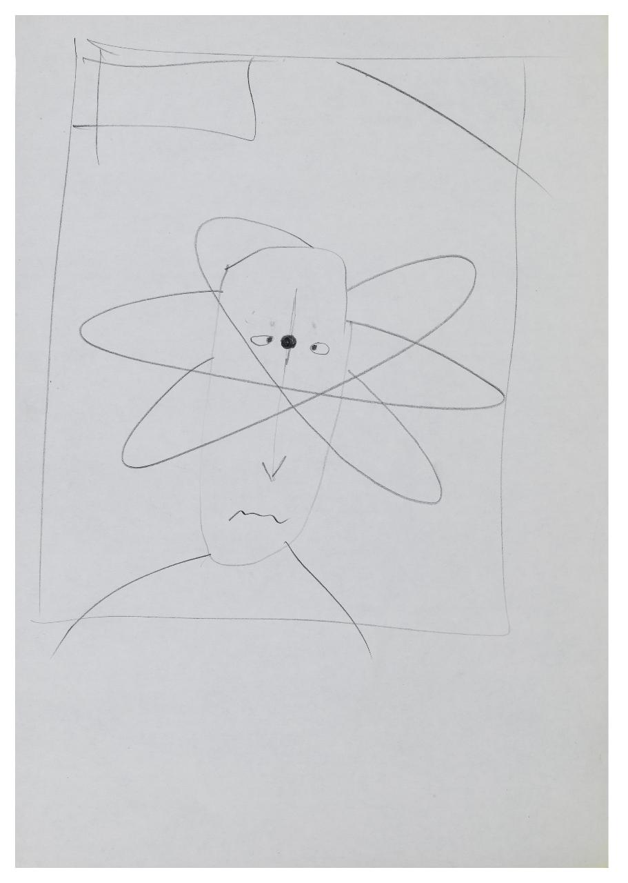Fermare il nucleare. Disegno preparatorio per la copertina de Il Mondo num. 20 19/05/1986 (disegno) di Bestetti, Pietro (sec. XX)
