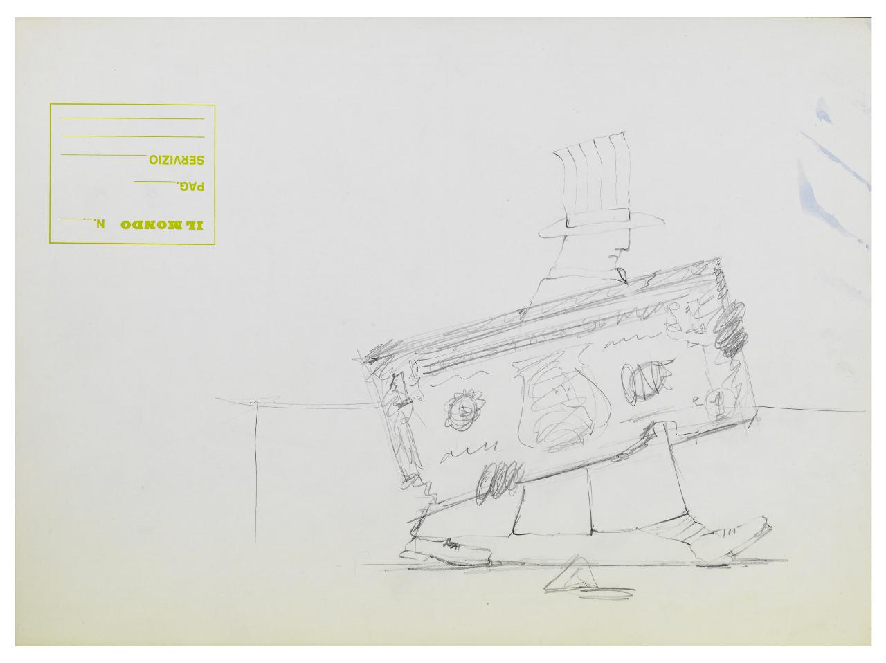 Zio Sam. Disegno preparatorio per la copertina de Il Mondo num. 30 28/07/1986 (disegno) di Bestetti, Pietro (sec. XX)