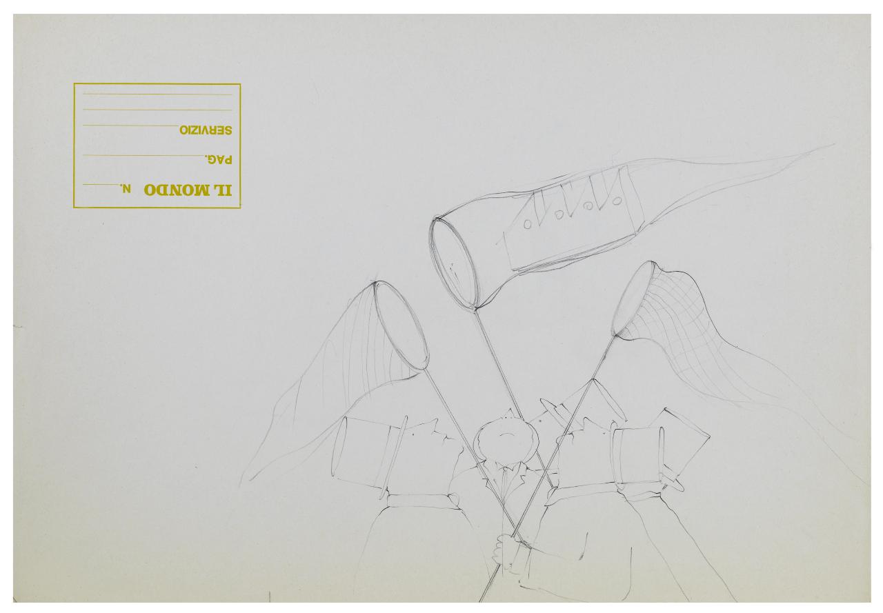 Banchieri d'Italia. Disegno preparatorio per la copertina de Il Mondo num. 25, 22/06/1987 (disegno) di Bestetti, Pietro (sec. XX)