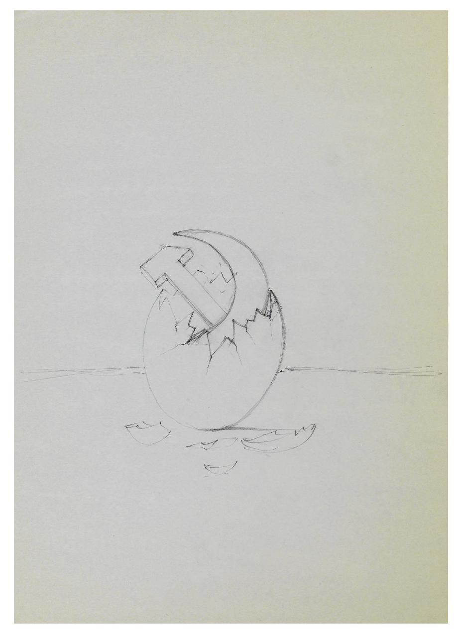 Il meglio dell'Est. Disegno preparatorio per la copertina de Il Mondo num. 3, 15/01/1990 (disegno) di Bestetti, Pietro (sec. XX)
